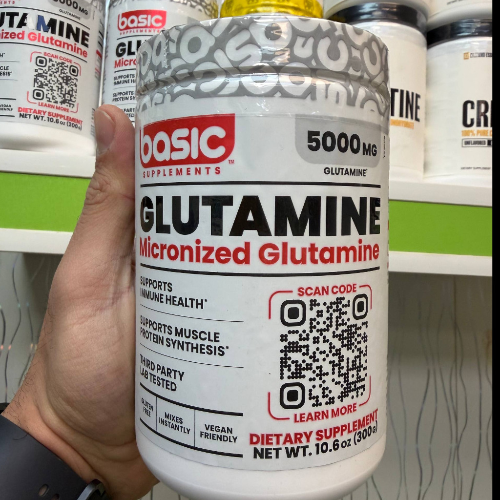 پودر گلوتامین میکرونایز بیسیک ساپلمنتBasic Supplements Glutamine Micronized) - وزن 300گرم